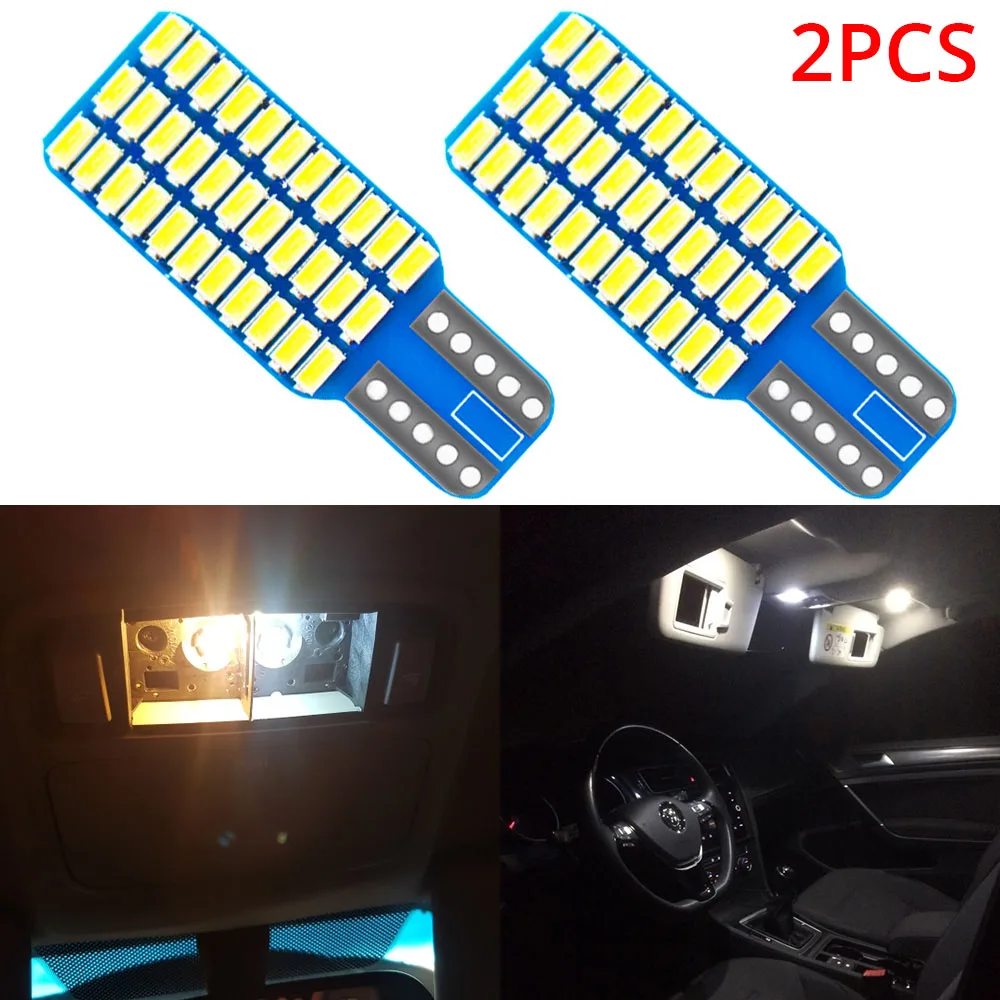 

2pcs High quality Car LED Bulbs T10 W5W 3014 33SMD Turn Signal Lamps License Plate Trunk Clearance Lights Warm White Bulb DC 12V