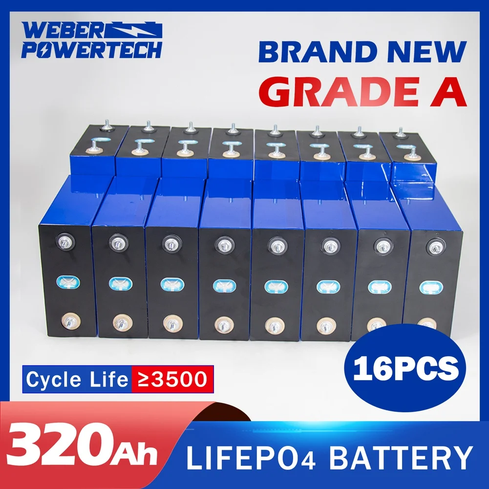 

320Ah LiFePO4 Аккумулятор Новые 4/8/16 ШТ. 12 В 24 В 48 В 3,2 В Класс A Перезаряжаемые Литий-Железо-Фосфатные Элементы Призматические Солнечные Без налогов