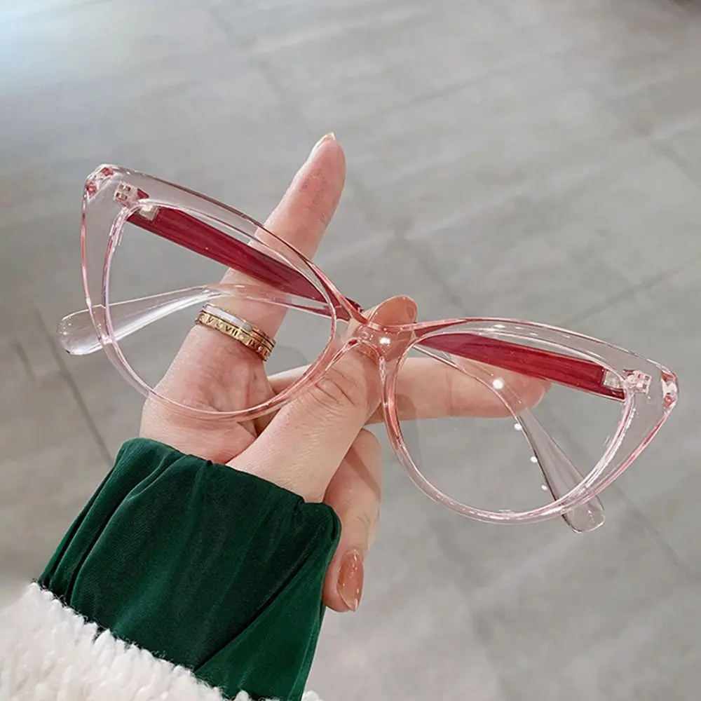 

Fashion Leopard Print Women Anti-UV Blue Rays Glasses Big Frame Computer Goggles Transparent Eyeglasses Flat Mirror Vision Care