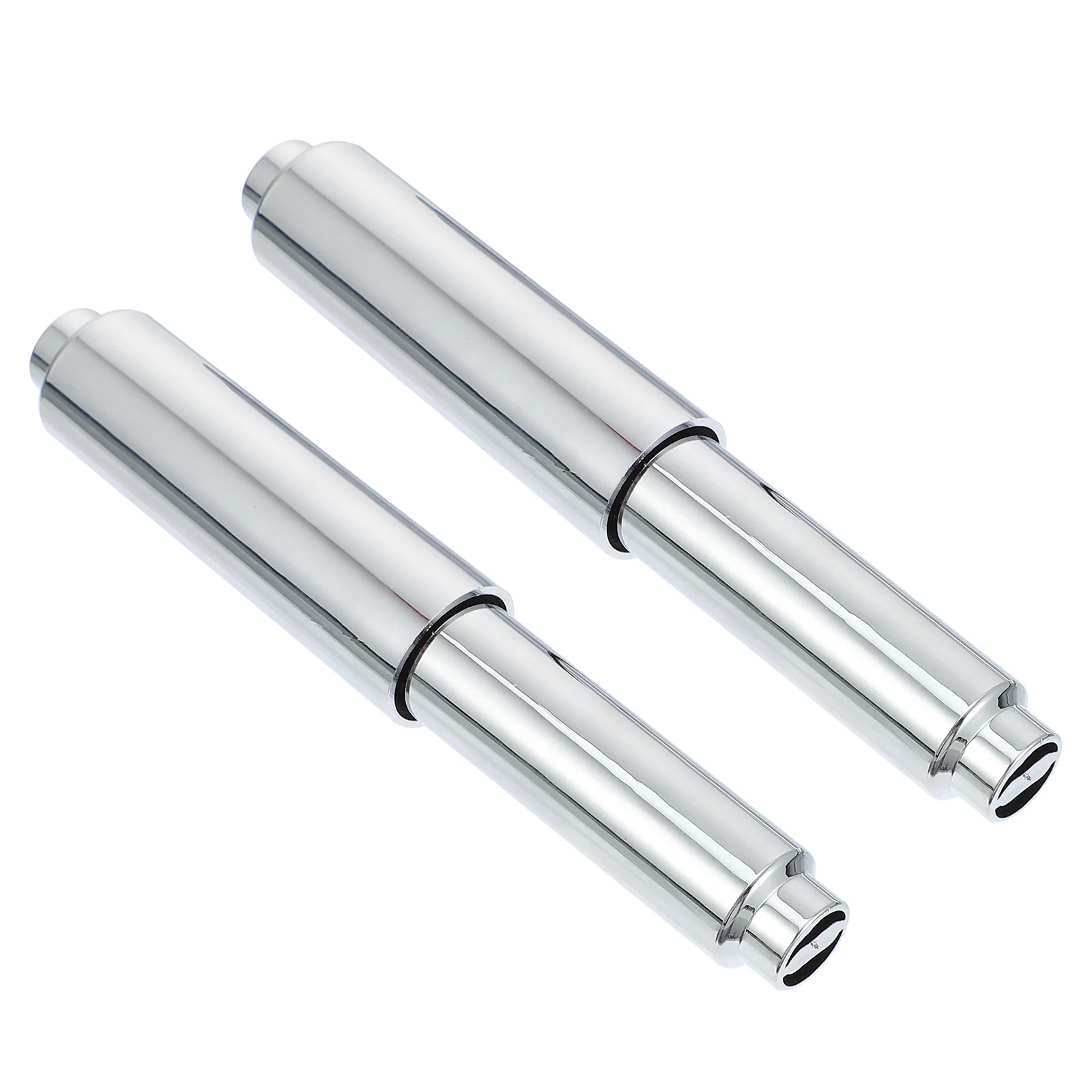 

2 Pcs Telescopic Tissue Roll Paper Rack Stick Rod Toilet Towel Plastic Chrome Spring