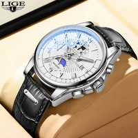 lige top brand luxury men watches waterproof fashion luminous leather watch for men casual sports military man quartz wristwatch