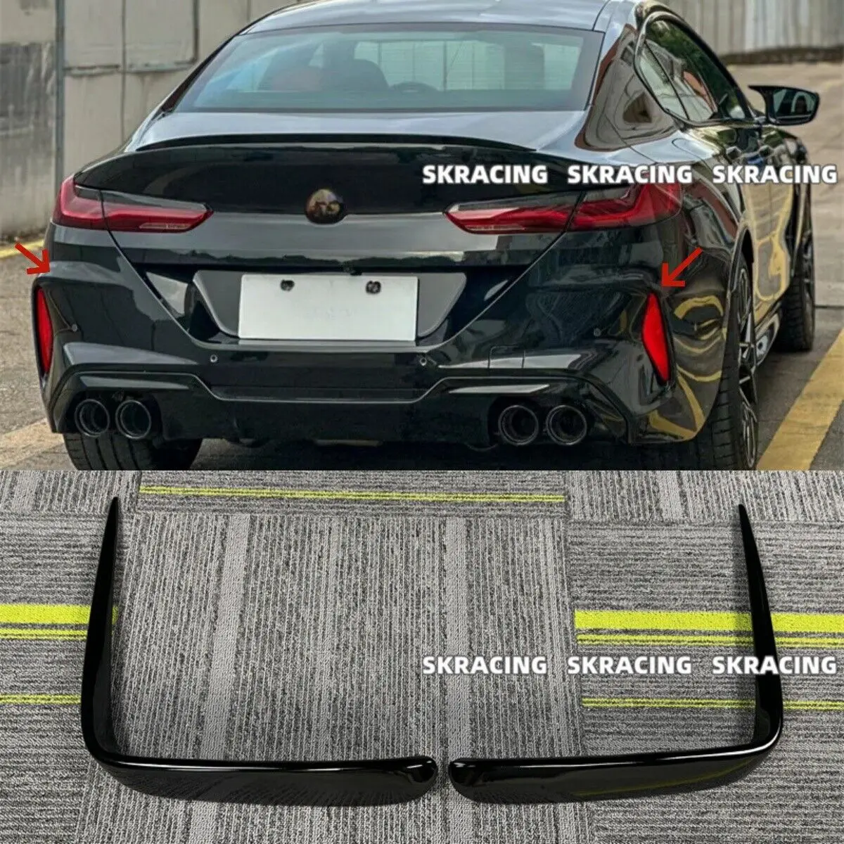 Глянцевая черная решетка для заднего бампера вентиляционных отверстий сплиттер