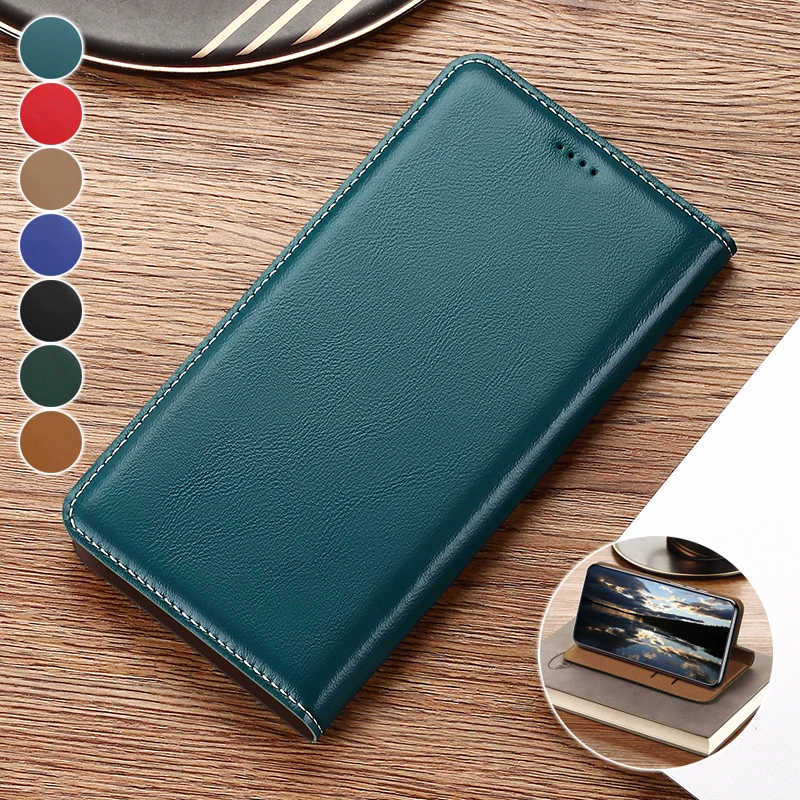 

Real Leather Phone Case For vivo X20 X21 X21i X23 X27 X30 X50 X50e X51 Pro Plus Lite With Kickstand Card Pocket Flip Cover