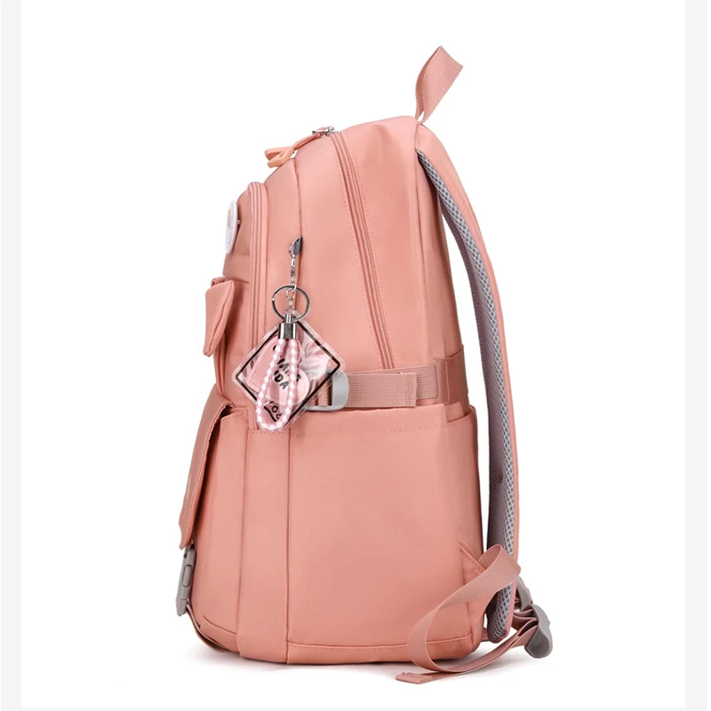 Student Backpack Women Solid Color Cute Bunny Ears Girls School Bags for Teenagers Anti-theft Korean Version Nylon Schoolbag