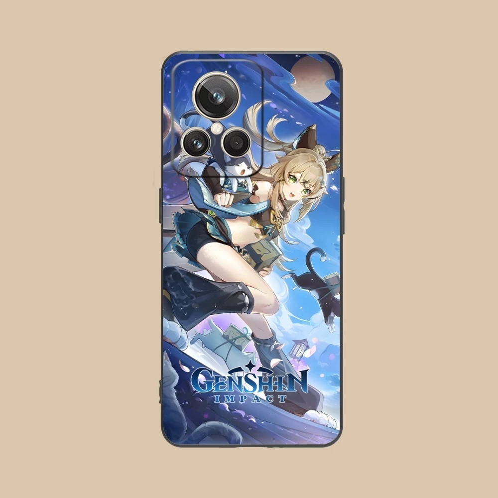 Genshin Impact Kirara мобильный телефон для Realme GT 2 9i 8i 7i Pro X50 X2 C35 C21 C20 C11 C3 черный мягкий