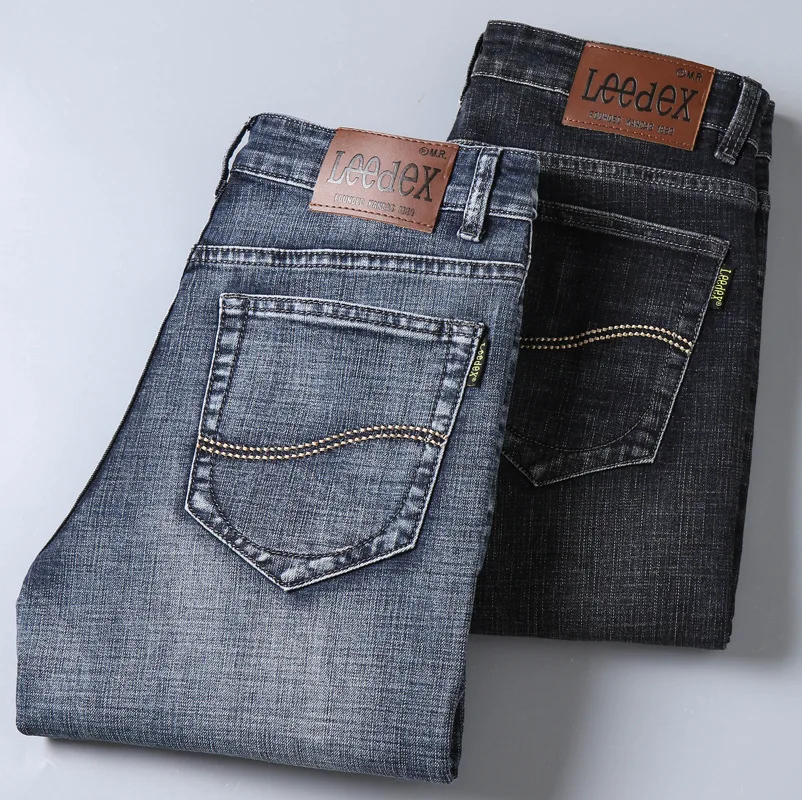 

Men's Brand Spring/Summer Straight Denim Trousers Loose Business Casual Slim Stretch Korean Thin Section