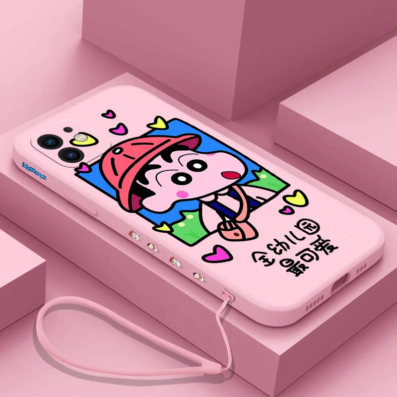 

Crayon Shin-chan Phone Case For Xiaomi Redmi Note 12 11 11T 10 10S 9 Pro Plus 10C 9A 9C 9T K40 K50 K60 4G 5G With Hand Strap