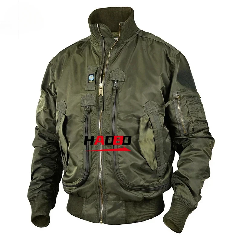 

Мотоциклетная куртка с несколькими карманами, мужская походная уличная свободная бейсбольная куртка с карманами, пальто, мужская осенняя винтажная рабочая ветрозащитная куртка