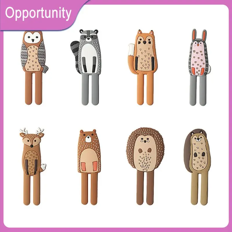 

Cute Animals Magnetic Hooks Removable Fridge Sticker Refrigerator Message Magnet Key Holder Non-marking Hooks Home Decoration