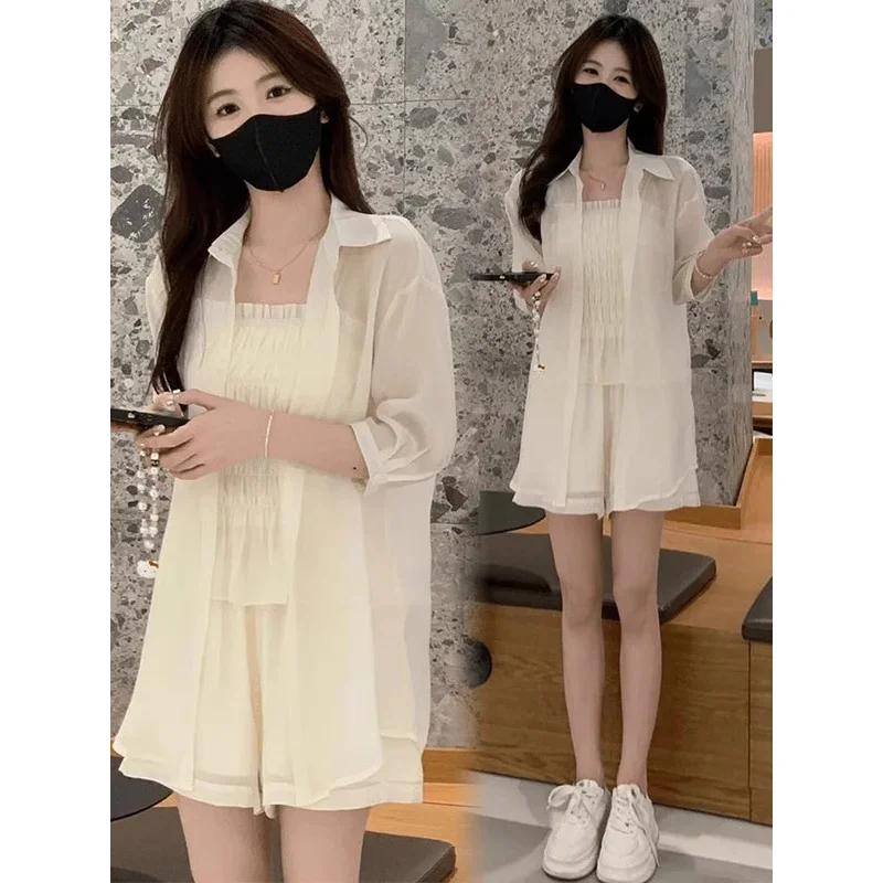 Новинка лета 2024 комплект стройнящего дизайна sense of petite Женская модная рубашка с