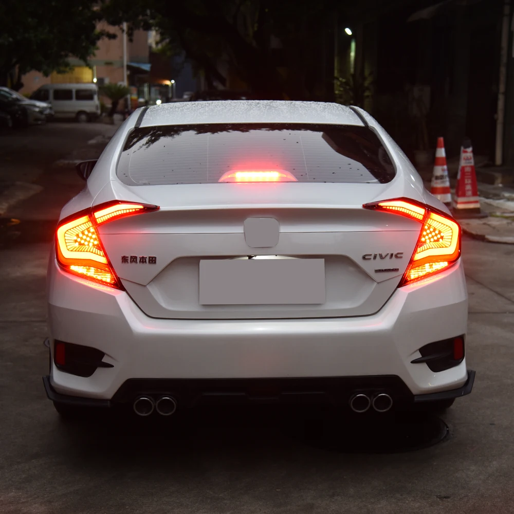 Для Honda Civic X 10th FC FK7 FK8 2016-2021 светодиодные автоматические задние фонари обновленные