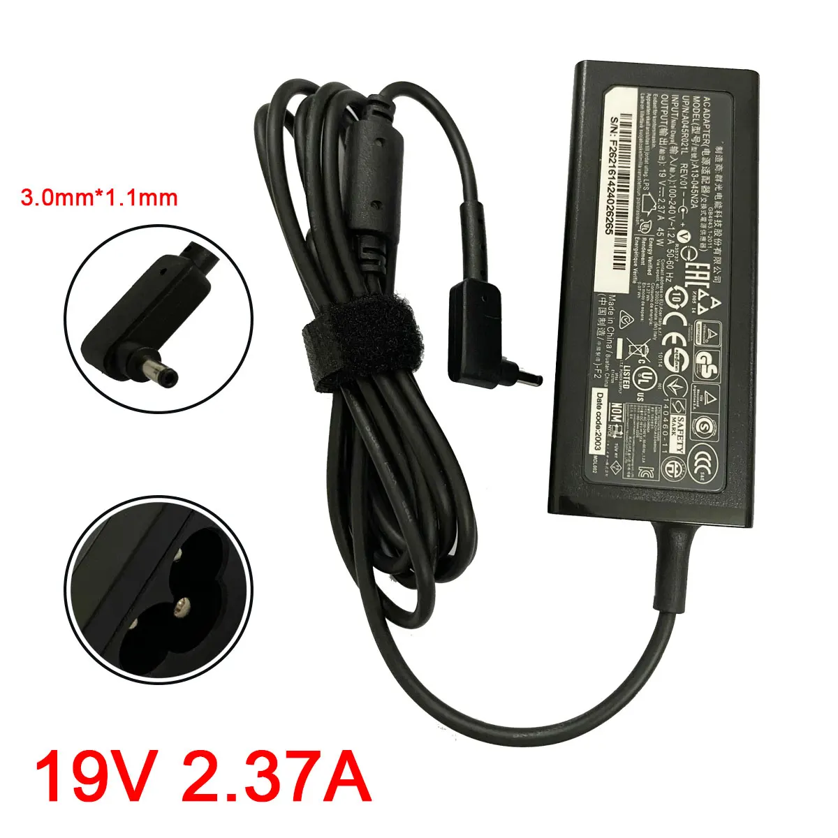

Адаптер переменного тока 19 в 3,0 А 1,1*391 мм для ноутбука Acer s7 V3-371