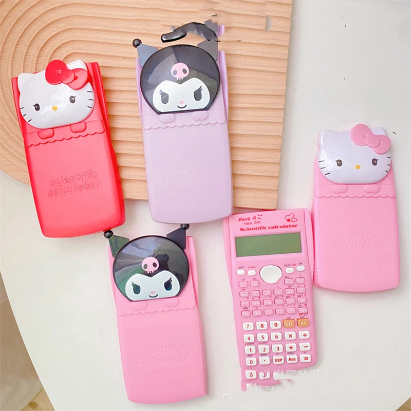 

Милый калькулятор с функцией Sanrio Hello Kittys, аксессуары Kawaii, красивый мультяшный калькулятор аниме для счета, игрушки для девочек, подарок