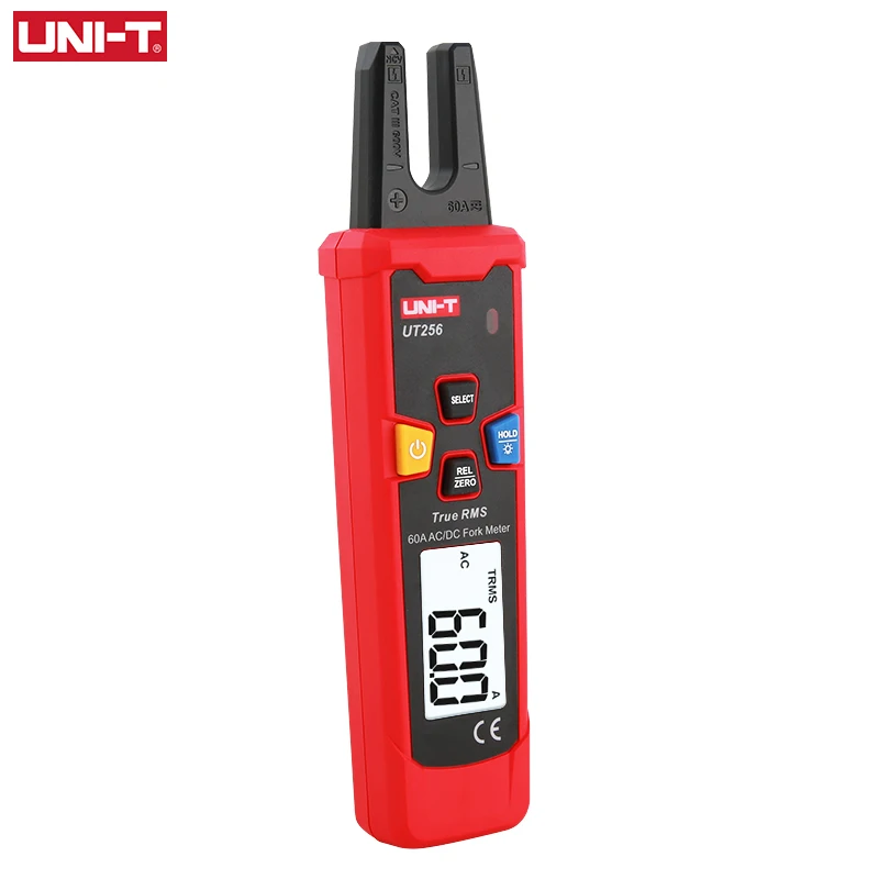 

UNI-T UT256 60A AC DC Current Fork Meter True RMS Amperometric Clamp Meter Digital Ammeter NCV Test Electrical Instruments Tools