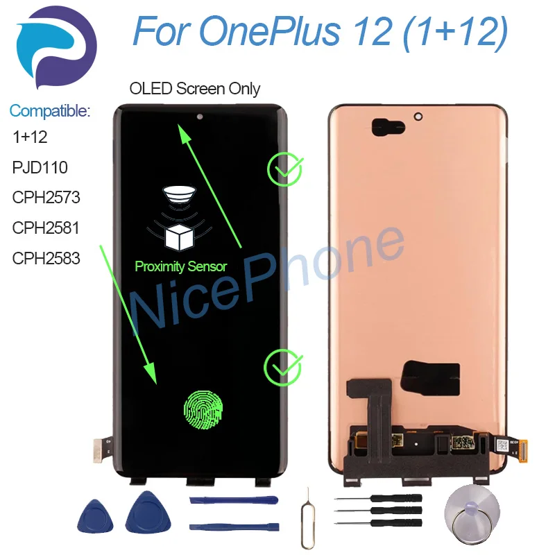 Фото Для ONEPLUS 12, дигитайзер сенсорного экрана в сборе, ЖК-экран PJD110, CPH2573, CPH2581, CPH2583, 1 + 12 экран №2
