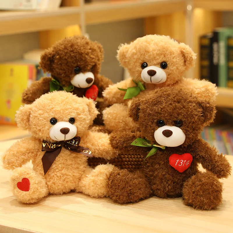 

22cm Lovely Bear Doll 520 Teddy Plush Toy Soft Pillow Cotton Filled Animal Cushion For Children's Birthday Baby Gift