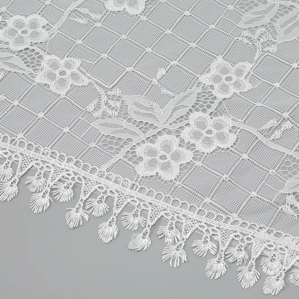 Кружевной треугольный хиджаб с кисточками шарф однотонная шаль цветочной