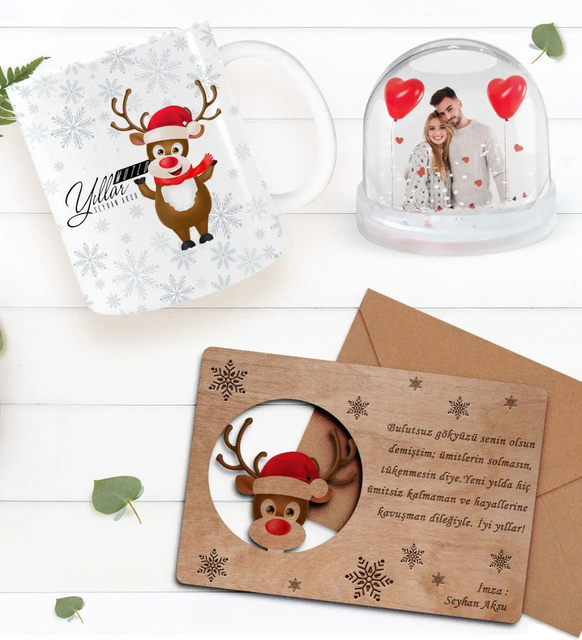 

Персонализированная фотография, Кружка со снежным шаром и на день рождения, кружка и Деревянная Рождественская открытка в ретро стиле, пода...
