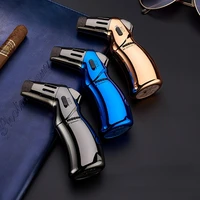 new metal inflatable welding gun lighter torch turbo outdoor bbq gadget blue flame butane lighters kitchen cigar accessories