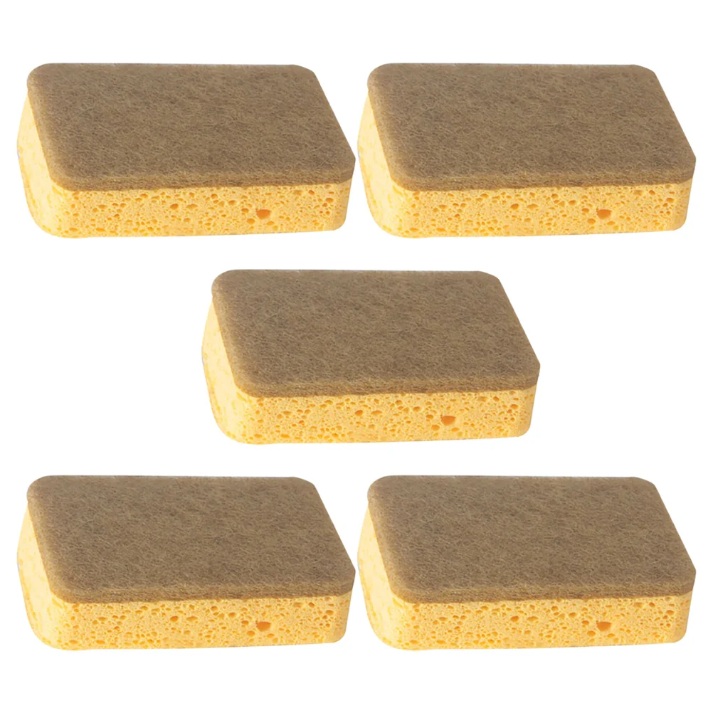 

5 Pcs Microfiber Towels Sponge Dish Sponges Washing Dishes Cleaning Household Scrub Kitchen