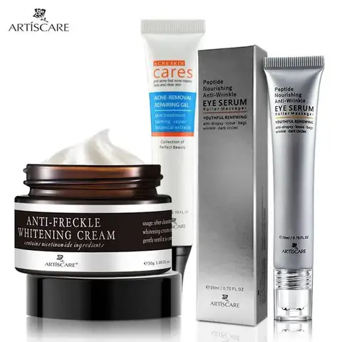 ARTISCARE Роликовый массажер для глаз, сыворотка, крем, гель 3 шт.
