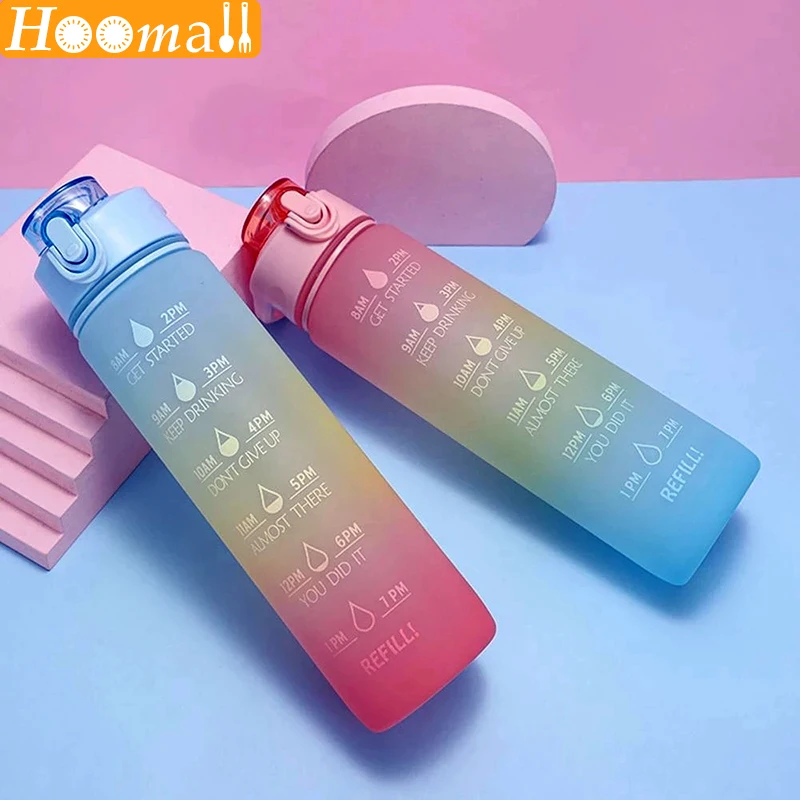 Бутылка для воды объемом 32 унции с соломинкой 1 литр большая емкость Тритан без