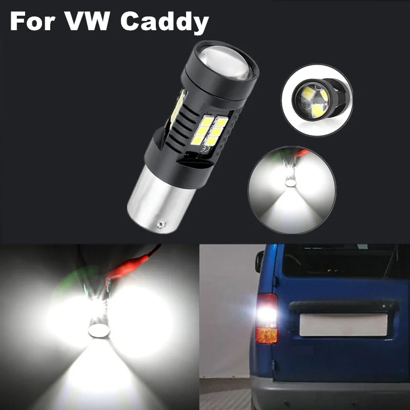 Для VW Caddy MK2 MK3 MK4 1996-2018 2x BA15S 1156 Canbus безошибочная белая Светодиодный ная лампа