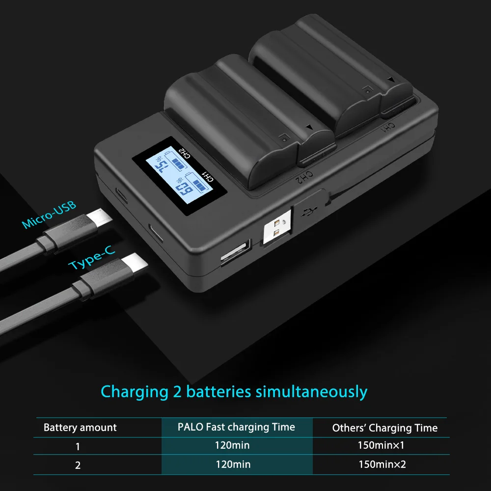 CITYORK EN EL15 EL15A EN-EL15 ENEL15 Батарея с ЖК-дисплеем Dual USB Зарядное устройство для Nikon D850 D810