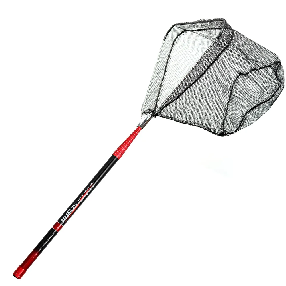 

JOSBY Collapsible Carbon Fishing Rod 2.1M 3M 3.6M 4M Rhombus Nylon Nets Small Mesh Telescopic Durable Landing Dip Net Pole