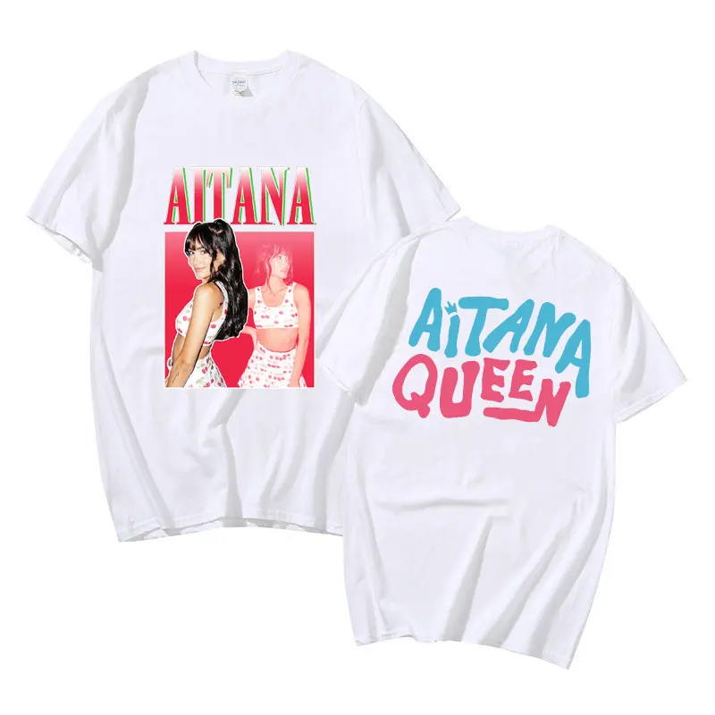 

Spain Singer Aitana Ocana Print T Shirt Summer Women Men Music Black and White T-shirts Unisex High Quality Soft Cotton Tshirt