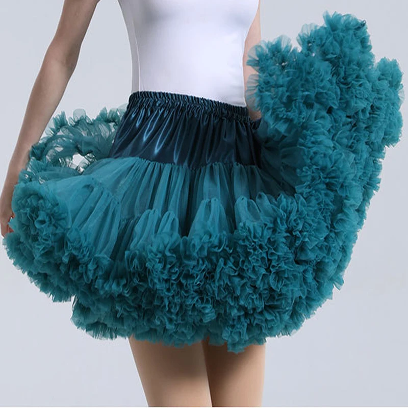 

2023 Lolita Ballet Dance Pettiskirts Costume Skirts Knee Length Women's Soft Puffy Tulle Petticoats Layered Underskirt 40CM Long