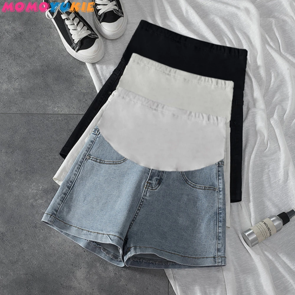 Summer Cotton Maternity Belly Short Pants Pregnant Women Shorts Pregnancy Short Trousers Adjustable Belly Clothes Korean Style