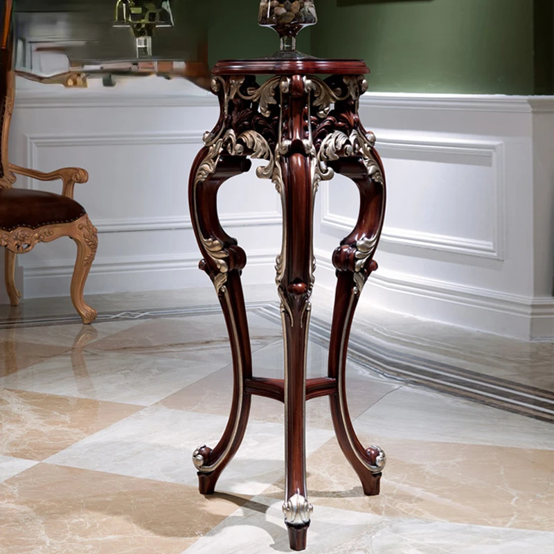 

European-style solid wood flower stand Italian court neo-classical living room display stand luxury furniture of villa