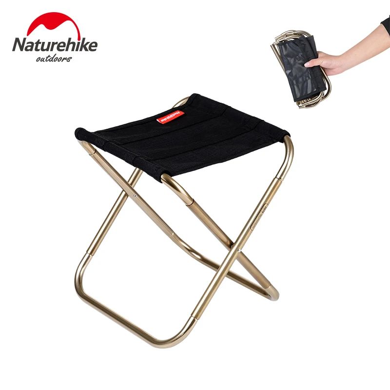 Naturehike Store Outdoor Portable Oxford Aluminum Folding Step Stool Camping Fishing Chair Camping Equipment 243g