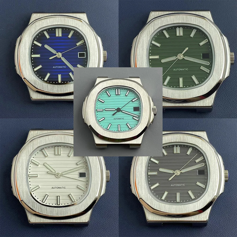 

Nautilus 40mm for NH35 NH36 Men Watch Accessories Luminous s Dial Hands Stainless Steel Clear Case