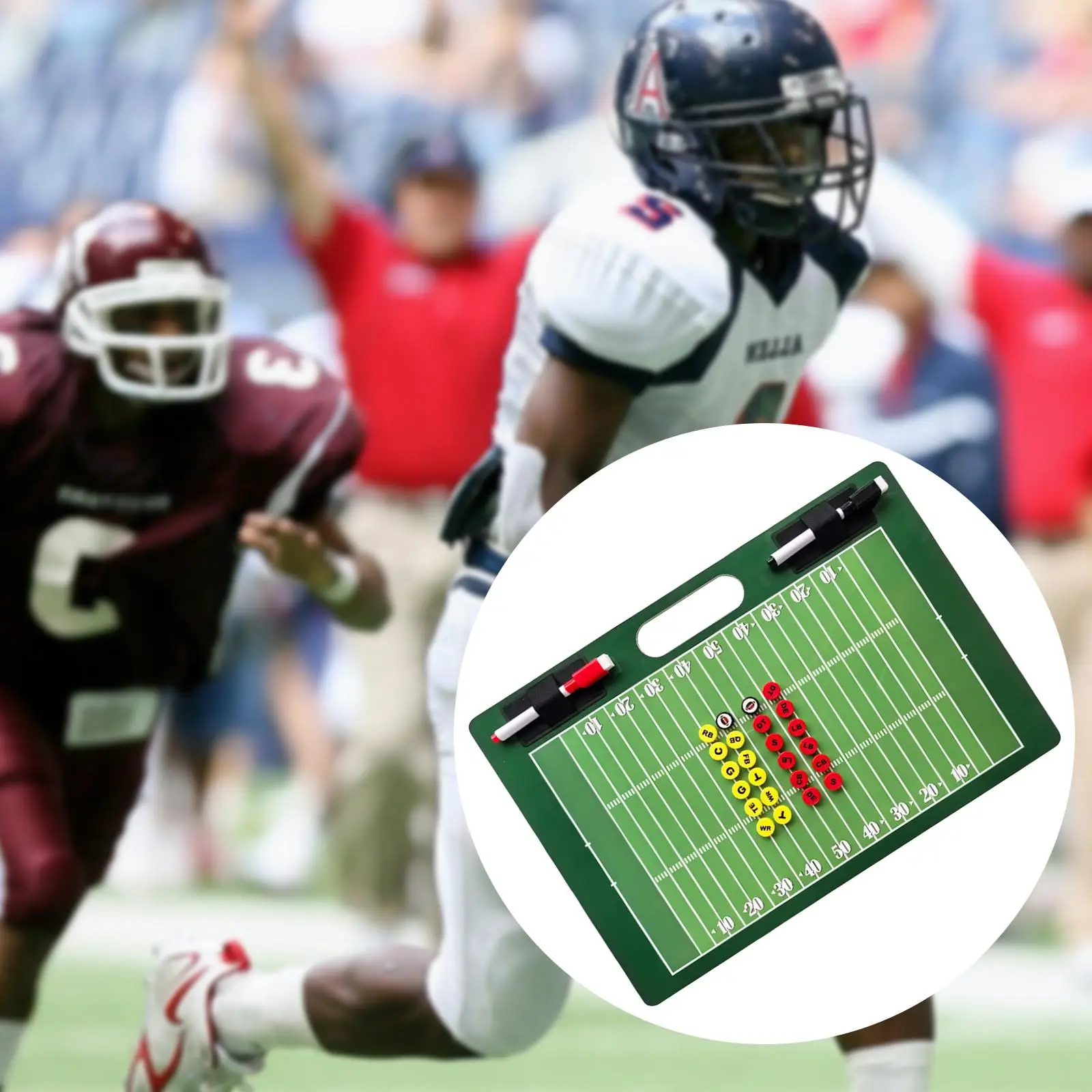 

Magnetic Football Coach Board Strategy Display Board Multipurpose Teaching Board Clipboard for Hockey Soccer Rugby Football Play