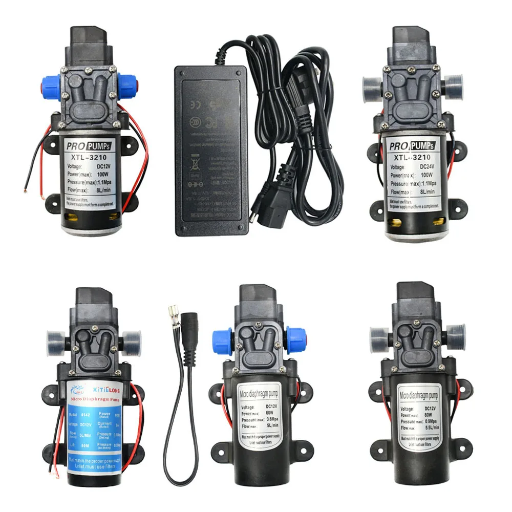 

60W 80W 100W Water High Pressure Diaphragm Water Pump DC 12V 24V Self Priming Pump Automatic Switch Irrigation System Tools