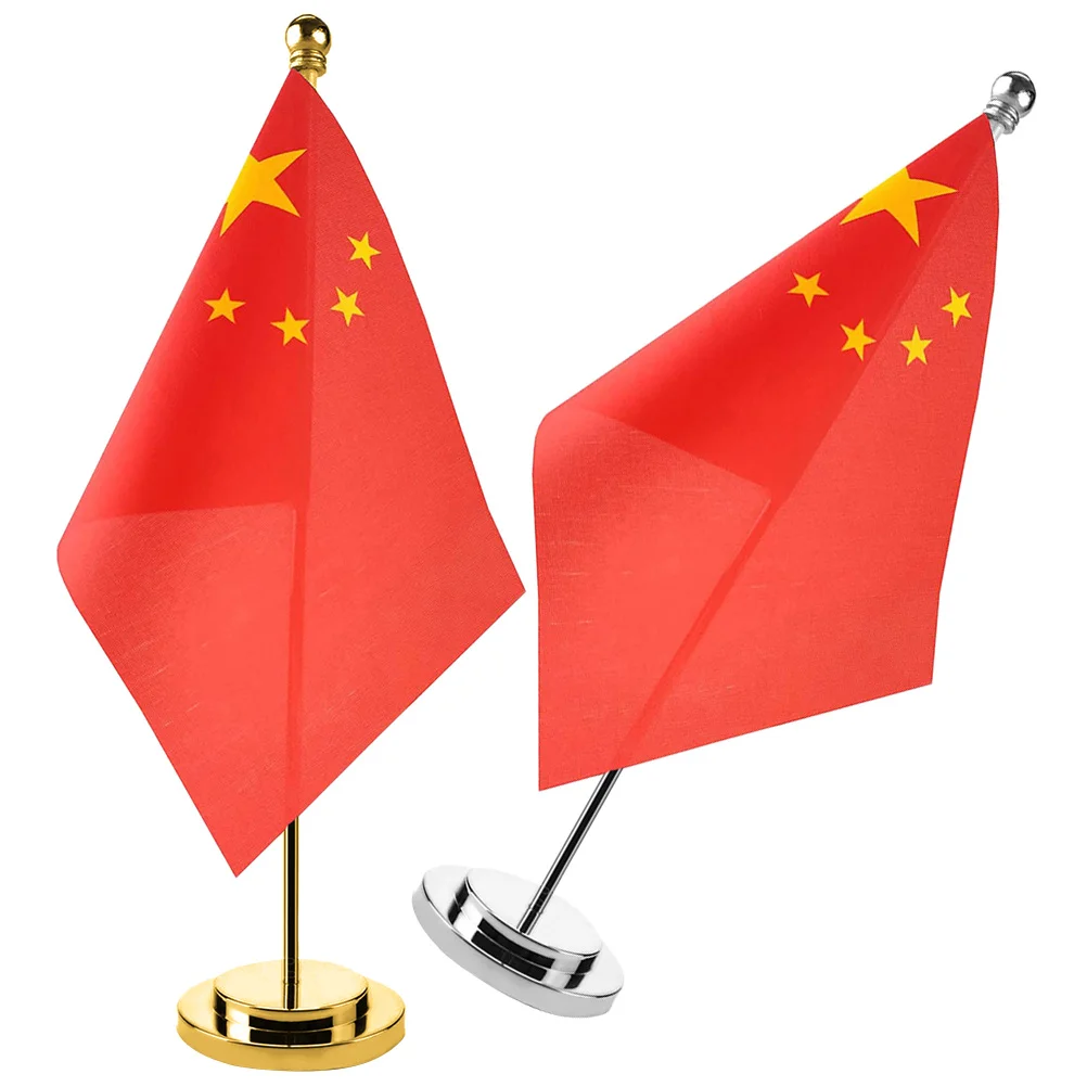 

Flag Chinese China Table Mini Desktop Flags National Banner Stick Party Desk Decoration Base Supplies Miniature Decorative Day
