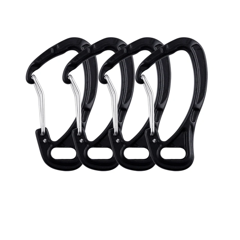 Crazy Shark 4PCS Fishing Aluminum Alloy Carabiner Keychain Outdoor Camping Climbing Snap Clip Lock Buckle Hook Fishing Tool