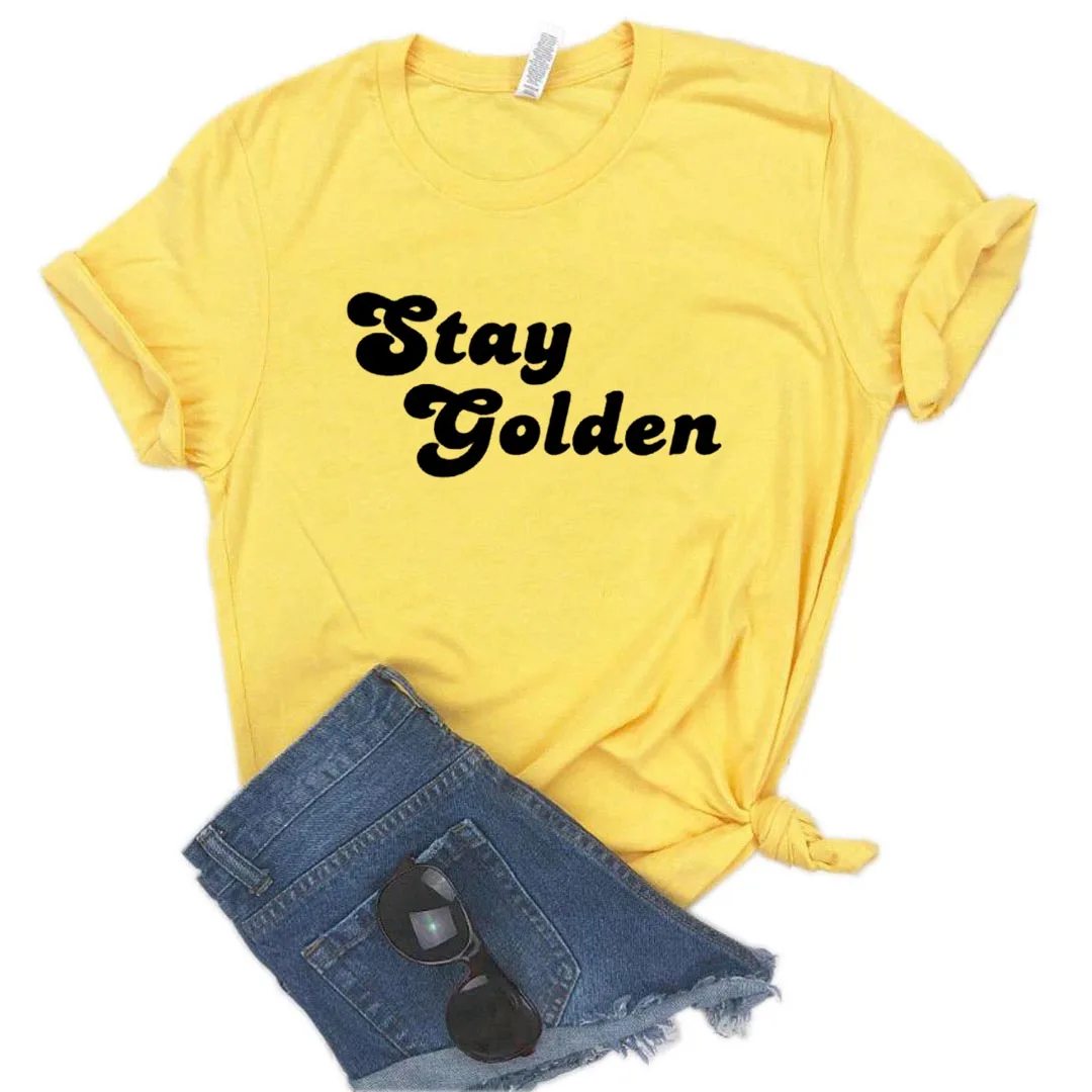 

Футболка женская с принтом «Stay Golde», 6 цветов