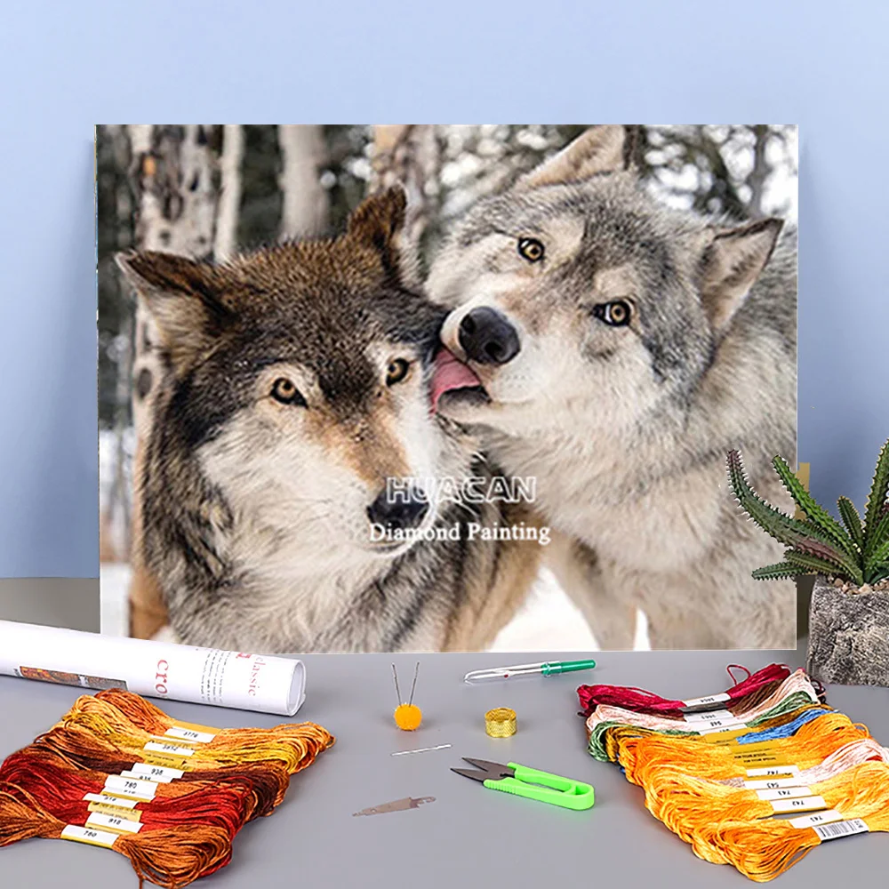 

Ткань с принтом волка снега животных 11CT Набор для вышивки крестиком DIY Вышивка DMC нитки рукоделие ручная работа