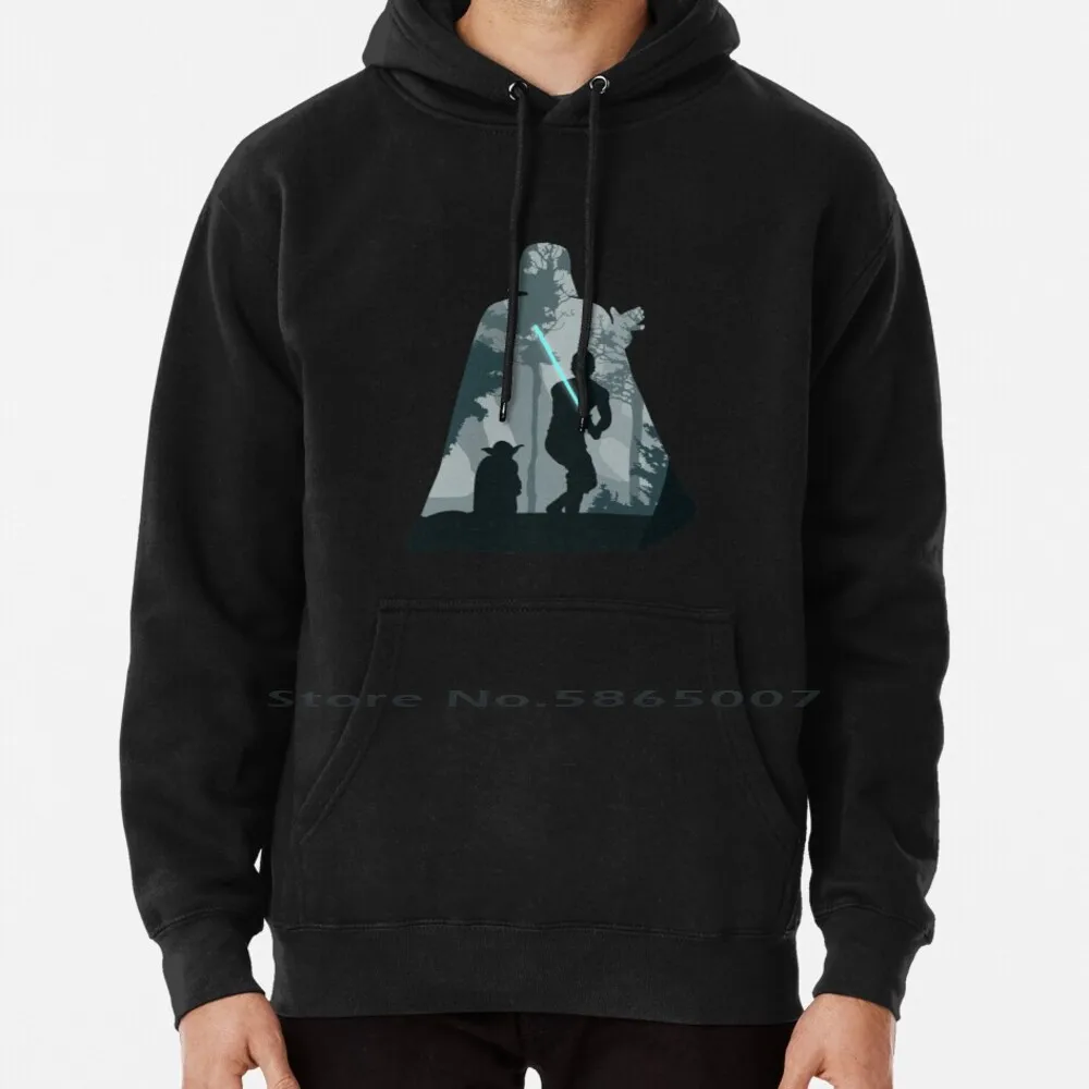 

May The 4th Be With You Hoodie Sweater 6xl Cotton Luke Skywalker Lightsaber Silhouette Art Yedi Master Forest Dagobah Tattooine