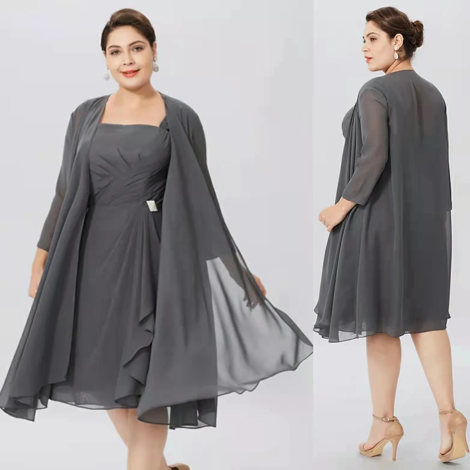 

Кружевное темно-синее платье-трапеция для матери невесты, элегантное формальное платье для гостей свадьбы, с V-образным вырезом, рукавом 3/4, длиной до пола, атласное с аппликацией