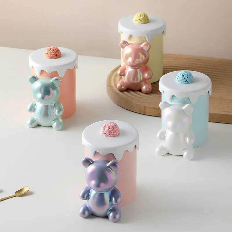 

Creative Three-Dimensional Ceramic Bear Mug Large Capacity Ceramic Cartoon Ceramic Cup Breakfast Milk Cup Gift Cup