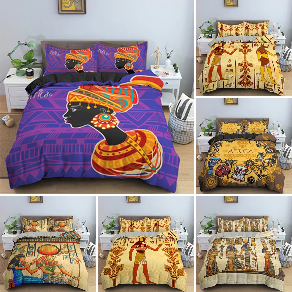 

3D Egyptian Printed Duvet Cover Ancient Egypt Civilization Bedding Set Quilt Cover Adults 2/3pcs Twin Queen King Size Bedclothes