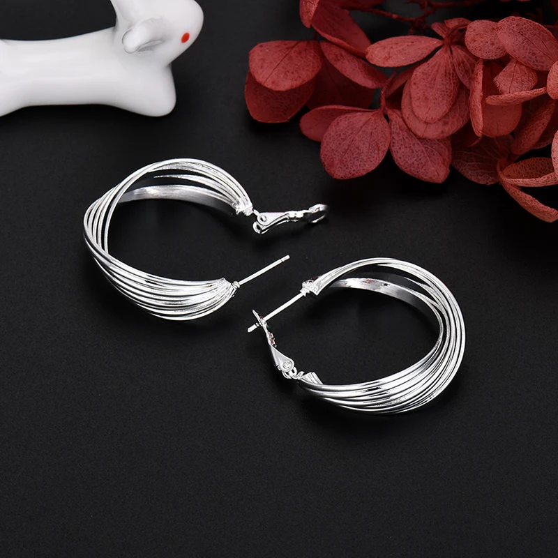 

wholesale Cute Fine 925 Sterling Silver Earrings stud for Women fashion Wedding Jewelry Christmas Gift TRENDY