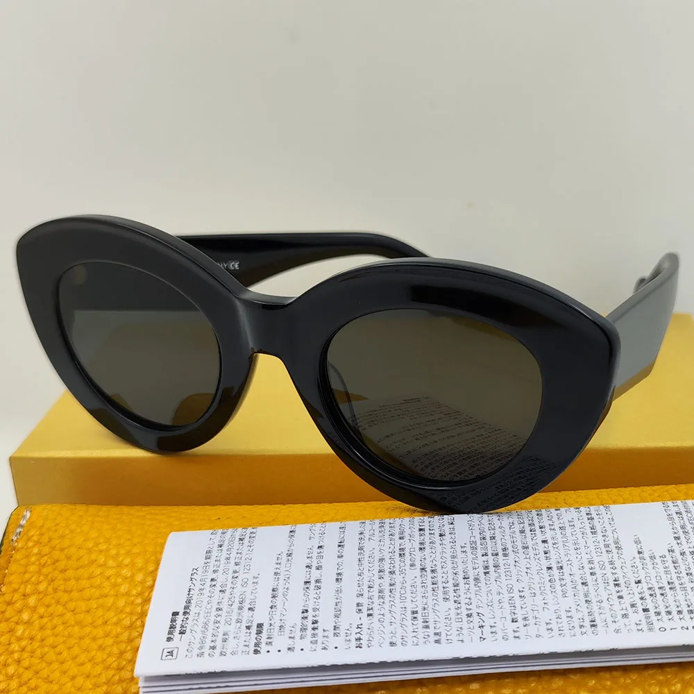 2022 Acetate Oval Female Sunglasses For Women Hot Trending Products Black Fashion Steampunk Brand Designer For Sun Glasses UV400