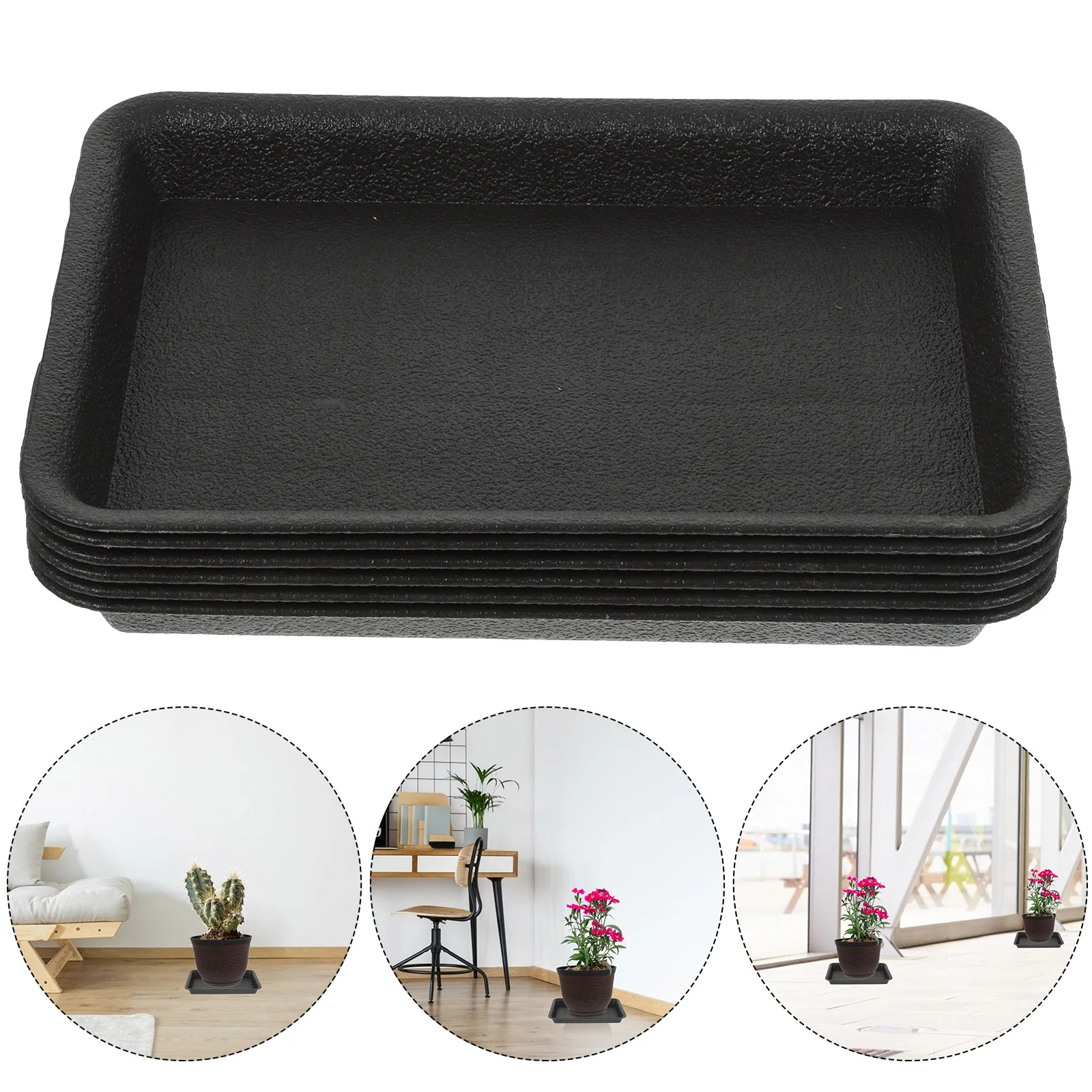 

6 Pcs Flower Pot Tray Houseplants Planter Plates Catch Water Dishes Saucer Desktop Potting Trays Plastic Saucers