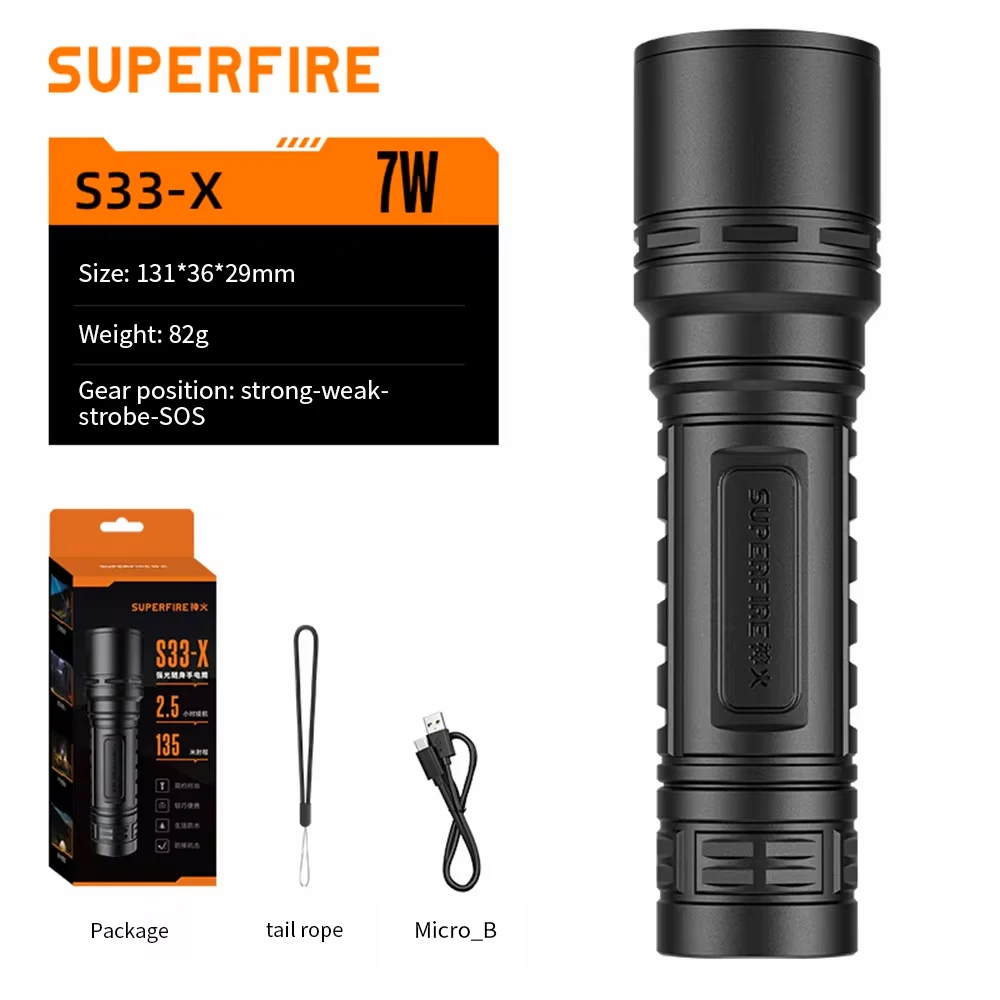 

SUPERFIRE S33-X 7 Вт портативный фонарь