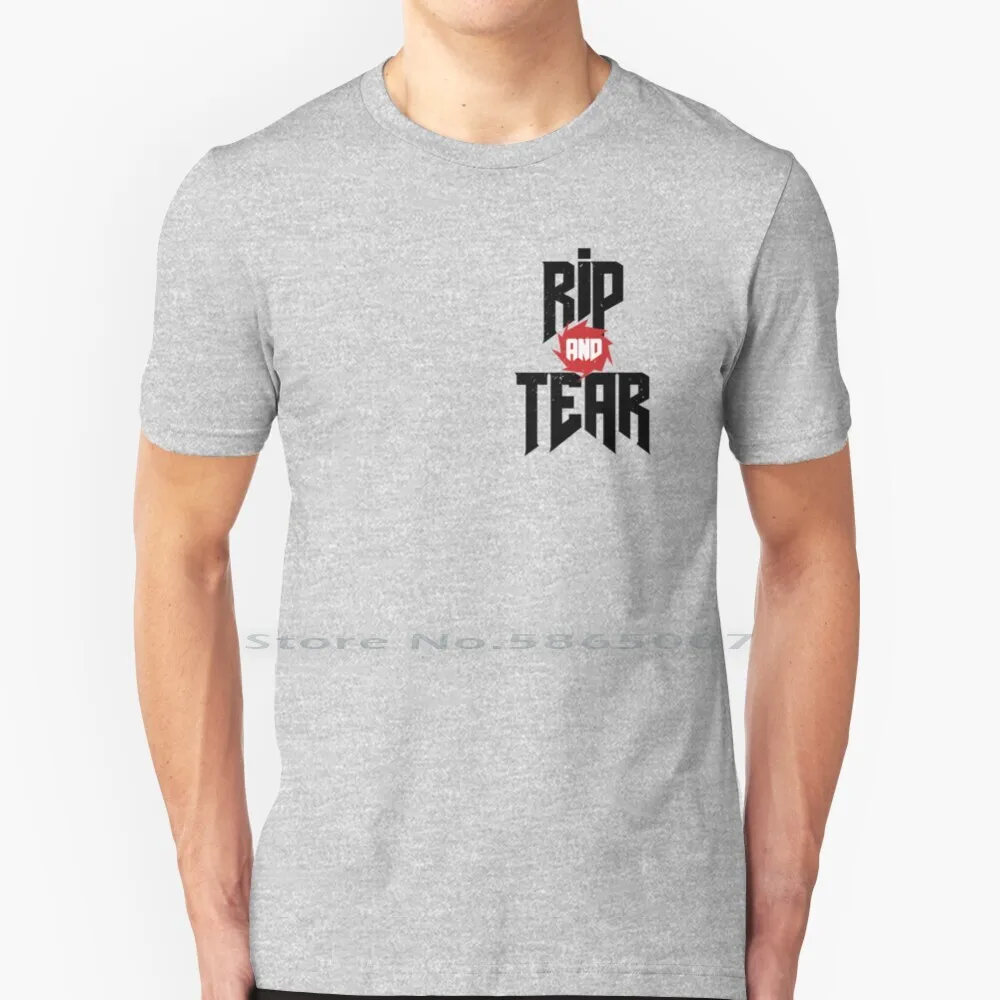 

Rip And Tear Doom By Gamer Fan Gifts T Shirt 100% Cotton Gamer Doom Fan Fps Player Rip And Tear Doom Big Size 6xl Tee Gift